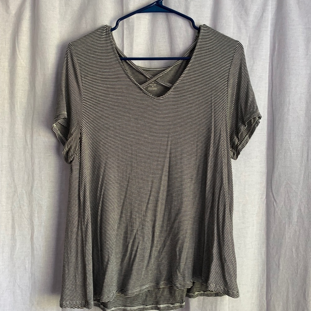 black and white stripped shirt